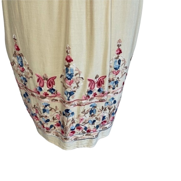 ODDY Boho Embroidered Tie Front Babydoll Dress - Picture 7 of 10